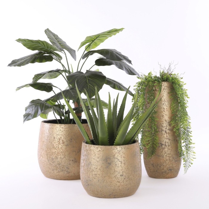 CLEMENTE VASO ROTONDO ORO - H25,5XD32CM